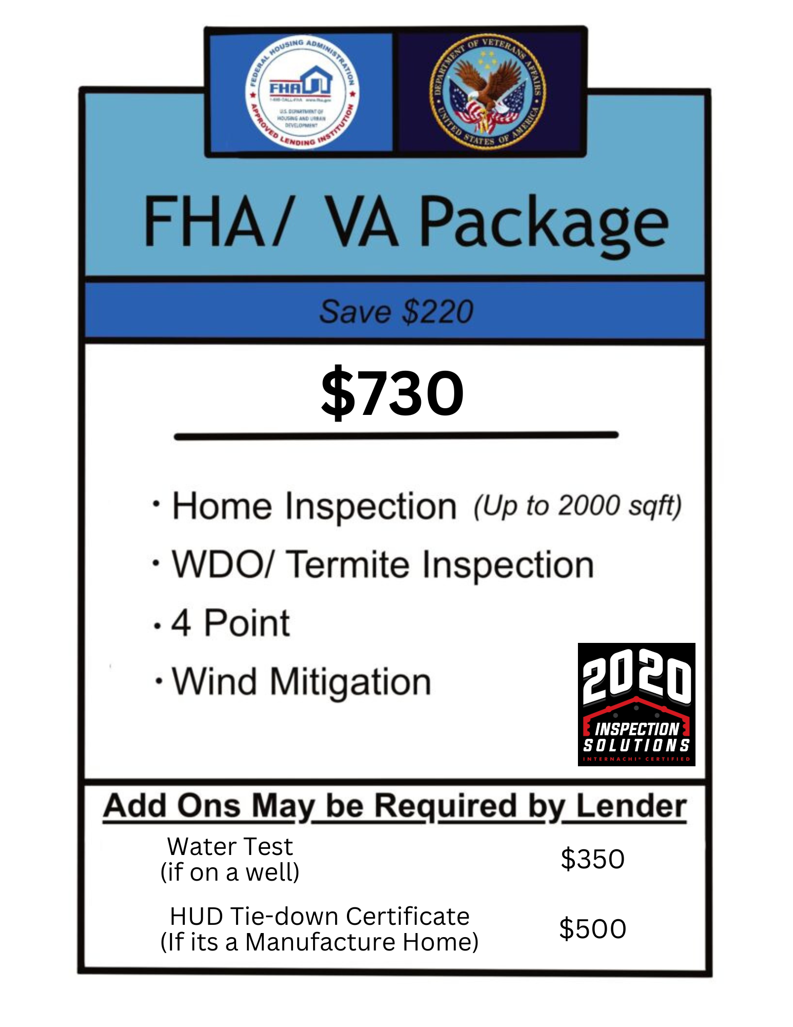 FHA/ VA Pricing Package 